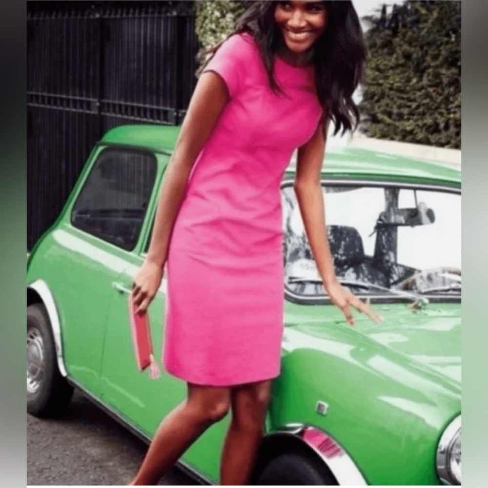 Boden Paddington Cap Sleeved Hot Pink Dress